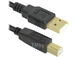 Кабель USB 2.0 AM/BM 3m, с ферритовыми кольцами, позол конт, Defender 87431