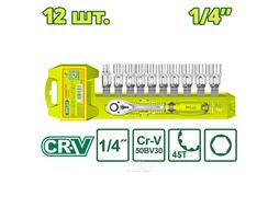 Набор торцевых головок с трещоткой 1/4 " DYLLU DTST4212 (12 шт.)