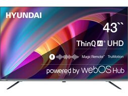 Телевизор LED 43" WebOS Frameless Metal серый 4K Ultra HD 60Hz MEMC DVB-T DVB-T2 DVB-C DVB-S DVB-S2 USB WiFi Smart TV Hyundai H-LED43BU7100