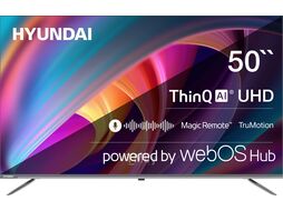 Телевизор LED 50" WebOS Frameless Metal серый 4K Ultra HD 60Hz MEMC DVB-T DVB-T2 DVB-C DVB-S DVB-S2 USB WiFi Smart TV Hyundai H-LED50BU7100