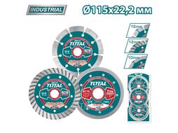 Набор алмазных дисков 115 мм TOTAL TAC2136115 (3 шт)
