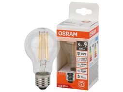 Лампа светодиодная филаментная А75 6Вт Е27 4000К LED OSRAM 4058075684096