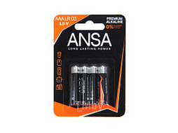 Батарейки алкалиновые ANSA "V LR03/BL-4 (AAA)", 4 шт, щелочные