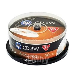 Оптический диск CD-RW 700Mb 12x HP CakeBox 25 шт. 69313