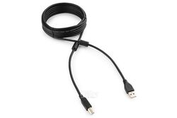 Кабель USB 2.0 Pro Cablexpert CCF2-USB2-AMBM-15, AM/BM, 4.5м, экран,2феррит.кольца, черный, пакет