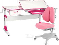 Парта+стул Anatomica Study-120 Armata Duos с органайзером и ящиком (белый/розовый/розовый)