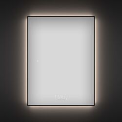 Прямоугольное зеркало с фоновой LED-подсветкой Wellsee 7 Rays Spectrum 172201020 (70*100 см, черный контур, сенсорная кнопка)