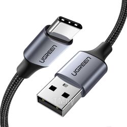Кабель UGREEN USB-A 2.0 to USB-C Cable Nickel Plating Aluminum Braid 0.5m US288 (Black) (60125)