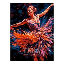 Набор для рисования по номерам, картина 31х40 см "Балерина" (холст на подрамнике, краски, кисть) LORI Рх-134