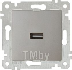Розетка 1-ая USB (скрытая, без рамки) титан, RITA, MUTLUSAN (USB charge, 5V-2.1A)
