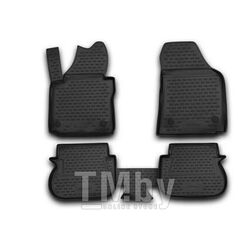 Комплект резиновых автомобильных ковриков в салон VW Caddy, 10/2007-2014, 5 дв. 4 шт. (полиуретан) ELEMENT NLC5137210K