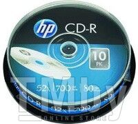 Оптический диск CD-R 700Mb HP 52x CakeBox 10 шт 69308