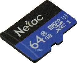 Карта памяти MicroSDXC 64GB U1/C10 Netac P500 Standard технол. упаковка 50 штук