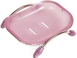 Мыльница настольная пластиковая розовая Ledeme L332
