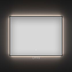 Прямоугольное зеркало с фоновой LED-подсветкой Wellsee 7 Rays Spectrum 172201030 (100*70 см, черный контур, сенсорная кнопка)