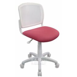 Кресло детское Бюрократ CH-W296NX белый/розовый, сетчатая ткань, крестов. пластик, корпус белый