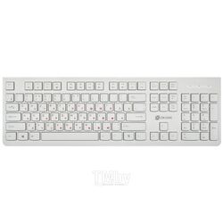 Клавиатура Oklick 505M белый (USB slim, мембранная клавиатура, цифровой блок, длина шнура 1,5 м, подсветка клавиш)