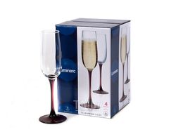 Набор бокалов для шампанского стеклянных "allegresse lilac" 4 шт. 175 мл Luminarc O0277