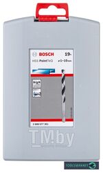 Сверло спиральное Bosch HSS PointTeQ 1-10мм Probox по металлу (19шт) 2.608.577.351 BOSCH