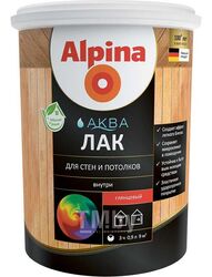 Лак для стен и потолков Alpina Аква шелковисто-матовый 0,9 л/0,90 кг