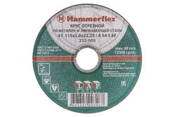 Круг отр. 115 x 1.0 x 22,23 A 54 S BF Hammer Flex 232-009 по металлу и нержавеющей стали цена за 1шт.