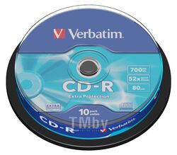 Оптический диск CD-R 700Mb Verbatim DL Extra Protection 52x CakeBox 10 шт. 043437