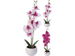 Цветок искусственный в горшке "Орхидея" 11*39 см (код 342875)