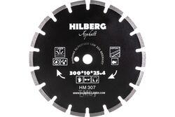 Диск алмазный по асфальту Hilberg Asphalt Laser 300*10*25.4/12 mm