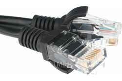 Патч-корд CCA light UTP Гарнизон PC-UTP-5e-0.5-BK кат.5e, 0.5м, литой, многожильный (чёрный)