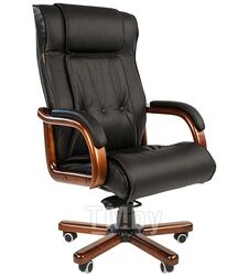 Офисное кресло Chairman 653 черная кожа