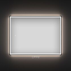 Прямоугольное зеркало с фронтальной LED-подсветкой Wellsee 7 Rays Spectrum 172201110 (60*40 см, черный контур, сенсорная кнопка)