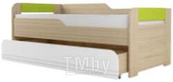 Двухъярусная выдвижная кровать детская Аквилон Стиль №900.1 (туя светлая/лайм)