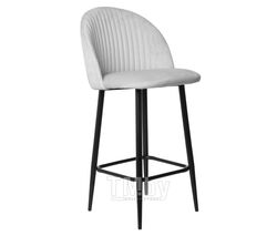 Полубарный стул (кресло) Mara Феликс ( Kingstyle 123 F PB ), велюр Seven 324 (светло-серый), опора полубарная (черный)