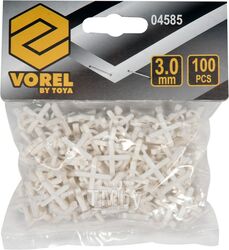 Крестики для плитки с ограничителем 3,0 мм (100 шт) Vorel 4585