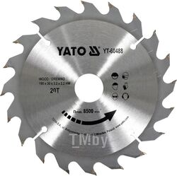 Диск пильный с напаянными зубцами из твердых сплавов 190/30 20T Yato YT-60488