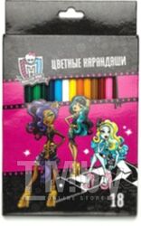 Набор цветных карандашей Hatber Школа Монстров Monster High / BKc 18556 (18шт)