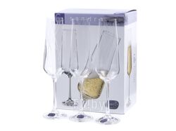 Набор бокалов для шампанского стеклянных декор. "Sandra" 6 шт. 200 мл (арт. 40728/C5987/200)
