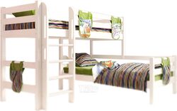 Двухъярусная кровать детская Мебельград Соня вариант 7 (массив сосны белый)