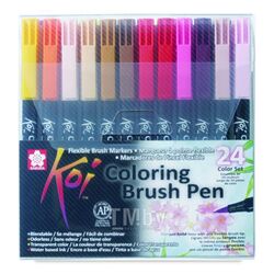 Маркер акварельный "Koi Color Brush" набор, 24 цв. Sakura Pen XBR24A