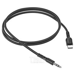 Кабель аудио UPA17, черный Type-C - джек 3.5, 1м, черный, AUX кабель Hoco