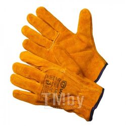 Перчатки из спилка оранжевого цвета, прошиты огнеупорной нитью (р.10 (XL)) GWARD Driver Lux XY041