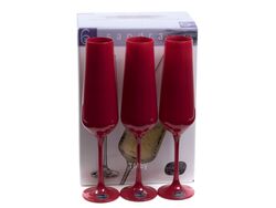 Набор бокалов для шампанского стеклянных декор. "Sandra" 6 шт. 200 мл Crystalex