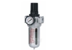Фильтр-регулятор с индикатором давления для пневмосистем 1/4''(10Мк, 1500 л/мин, 0-10bar,раб. температура 5-60) Partner AFR802