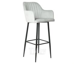 Барный стул (кресло) Mara Эмеральд ( Kingstyle 104 F B ), велюр Seven 324 (светло-серый), опора барная (черный)