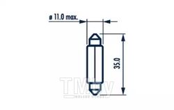 Автолампа (173163000) (173163, 10шт./кор.) 12V 10W SV8,5 NARVA 17316