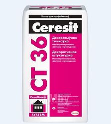 Штукатурка Ceresit CТ 36 полим.минер.структ белая 25кг