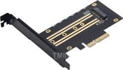 Контроллер PCI-Ex PCI-E to SSD M.2 NVMe (Не совместим c M.2 SATA), Стандартная планка + Низкопрофильная планка в комплекте Gembird MF-PCIE-NVME