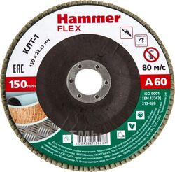 Круг лепестковый торцевой 150 Х 22 Р 60 тип 1 КЛТ Hammer Flex SE 213-028