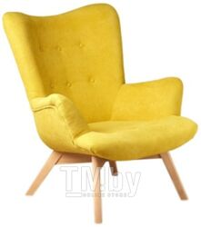 Кресло мягкое Alesan Angel (натуральный бук/мирковелюр жёлтый)