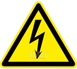 Знак пластик "Опасность поражения электрическим током" (Молния) W08 (100х100мм.) EKF PROxima pn-1-01